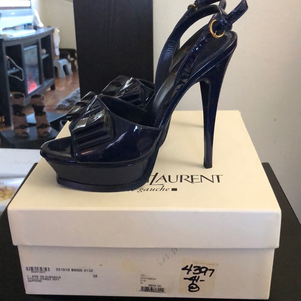 YSL bow slingback sandals - Picture 3 of 4